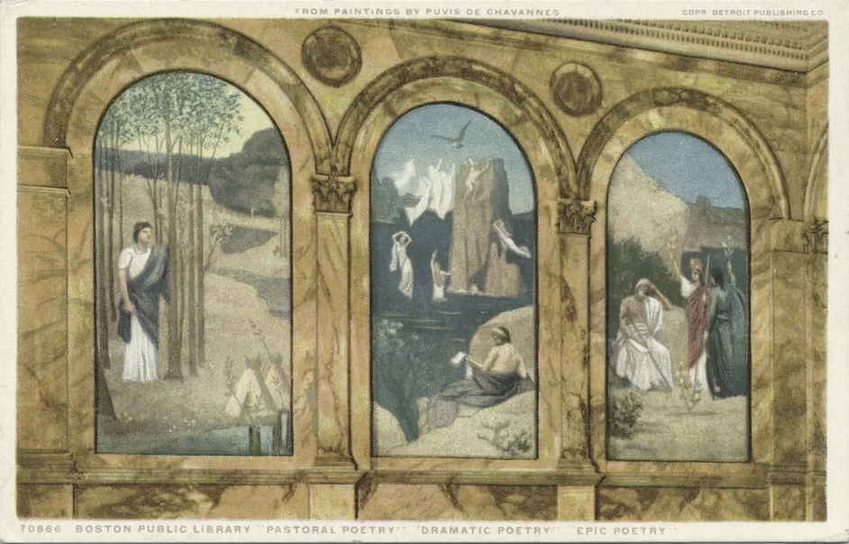 Pierre Puvis de Chavannes - 104, Murales dell'edificio BPL McKim, Boston Public Library, Boston 1